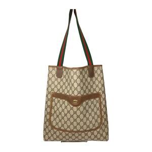 Vintage Gucci GG Supreme Tote Web Stripe Canvas Shopper Bag Italy